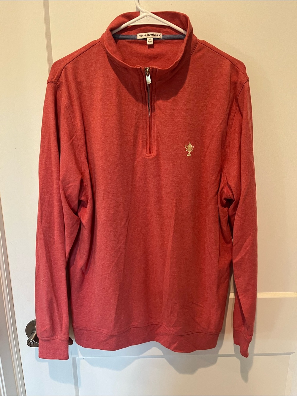 Peter Millar Coral Zip Pullover with Contrast Trim